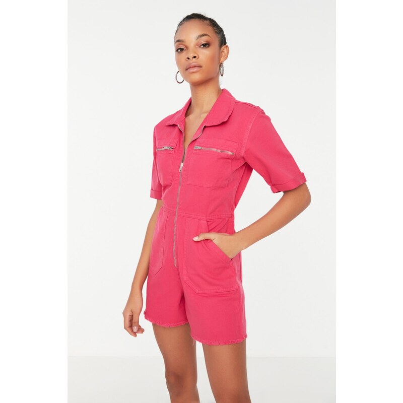 Trendyol Fuchsia Crop Jumpsuit