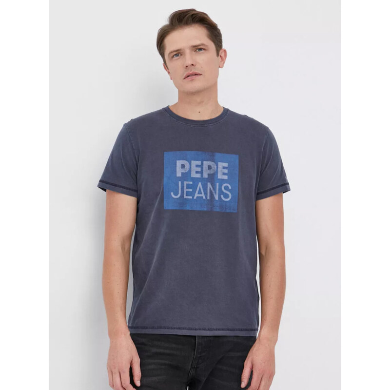 Pepe Jeans pánské modré tričko Rafer