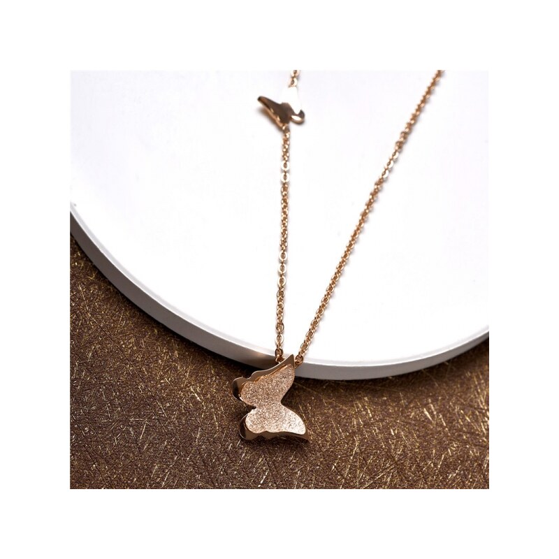 Victoria Filippi Stainless Steel Ocelový náhrdelník Parisi Rose Gold - chirurgická ocel, motýlek
