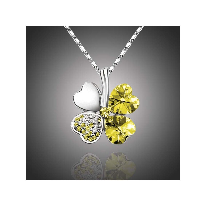 Sisi Jewelry Náhrdelník Swarovski Elements Čtyřlístek pro štěstí - 23427651
