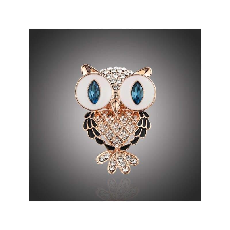 Éternelle Brož Swarovski Elements Donnalee Gold - sova 50843537