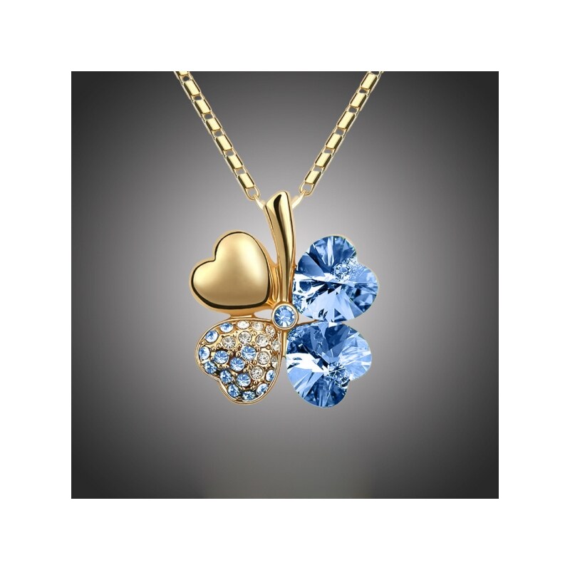 Sisi Jewelry Náhrdelník Swarovski Elements Čtyřlístek pro štěstí