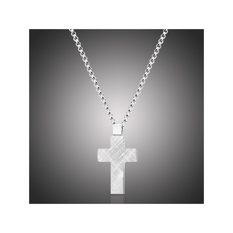 Manoki Pánský ocelový náhrdelník Efraim - chirurgická ocel, kříž