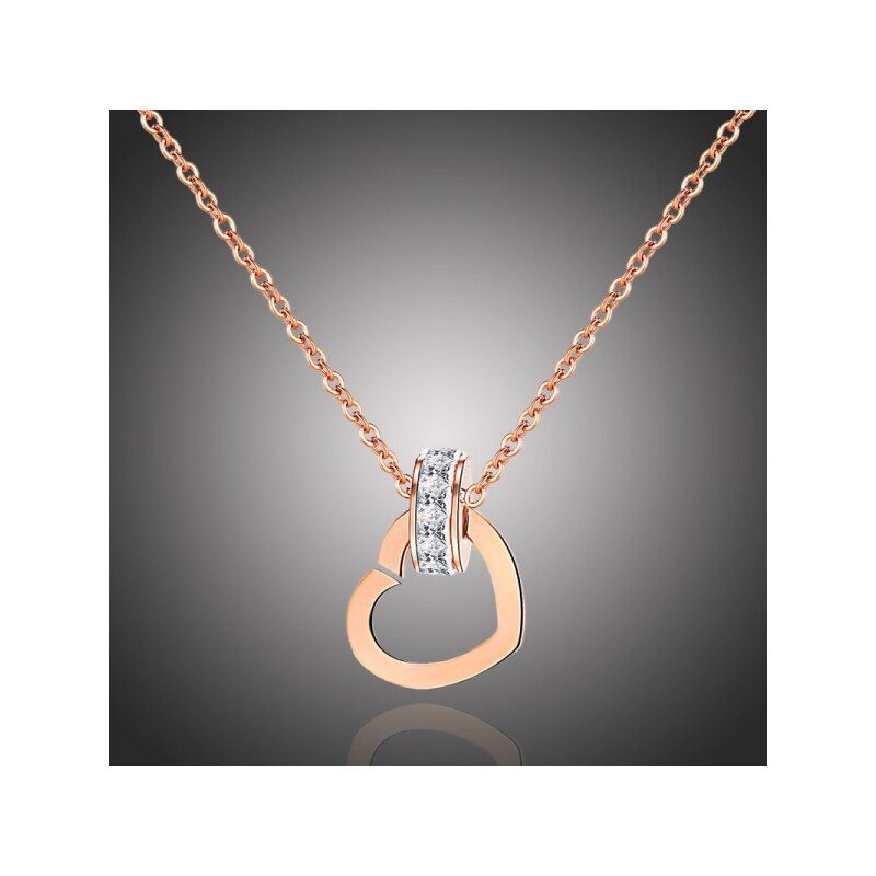 Victoria Filippi Stainless Steel Ocelový náhrdelník se zirkony Bernice - chirurgická ocel, srdíčko
