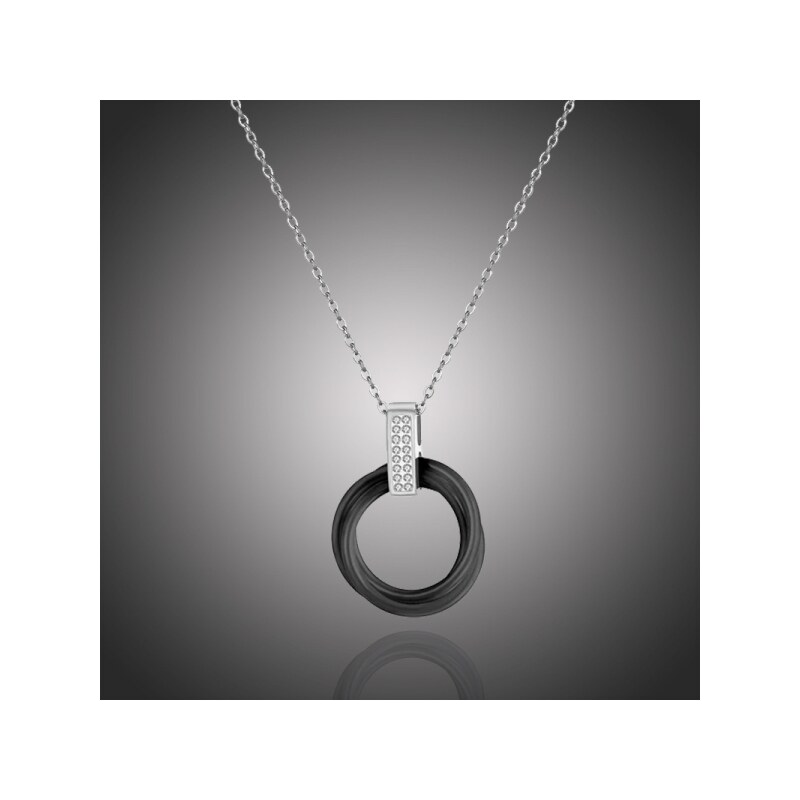 Victoria Filippi Stainless Steel Ocelový náhrdelník se zirkony Catarin Black - keramika