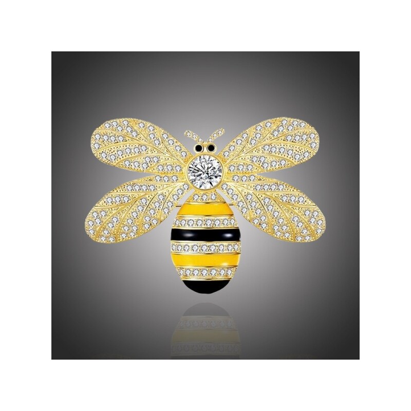 Éternelle Brož Swarovski Elements Josette Gold - včela 51829684