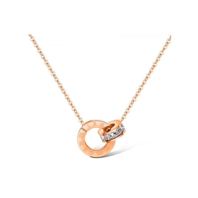 Victoria Filippi Stainless Steel Ocelový náhrdelník se zirkony Alison Gold - chirurgická ocel
