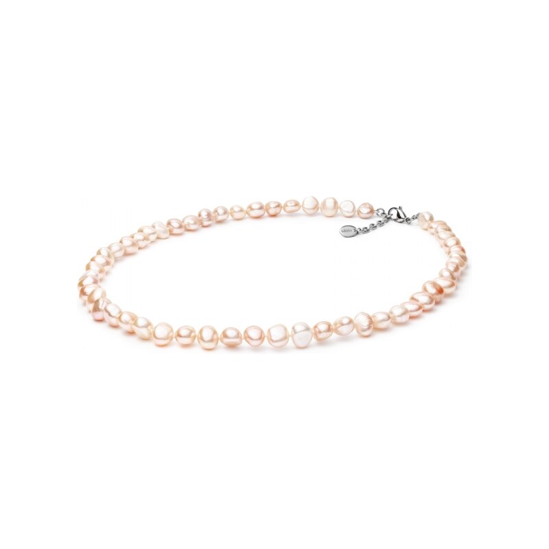 Gaura Pearls Perlový náhrdelník Rafaela - barokní růžová sladkovodní perla