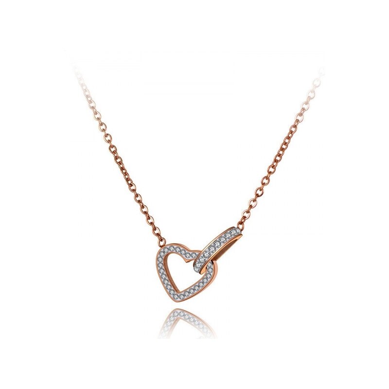 Victoria Filippi Stainless Steel Ocelový náhrdelník Thomasa se zirkony - chirurgická ocel, srdce