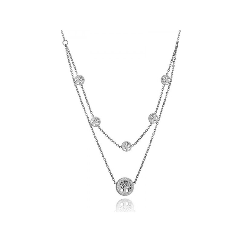 Victoria Filippi Stainless Steel Ocelový náhrdelník se zirkony Alfonsa - strom života