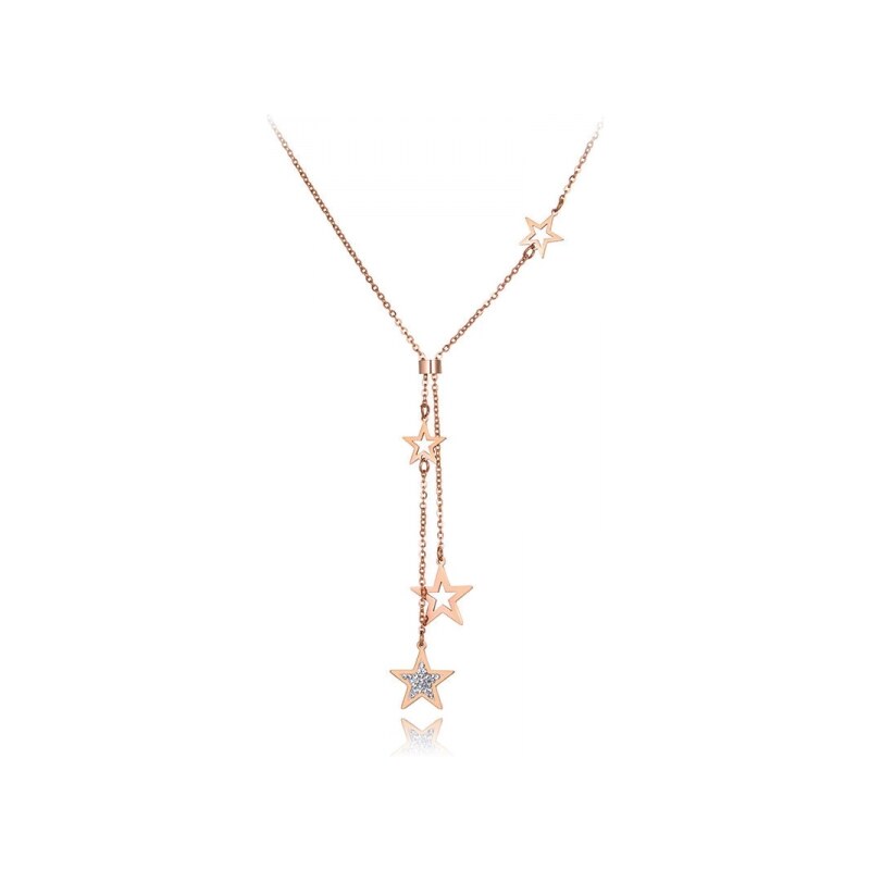 Victoria Filippi Stainless Steel Ocelový náhrdelník se zirkony Ceferina Gold - chirurgická ocel, hvězdy