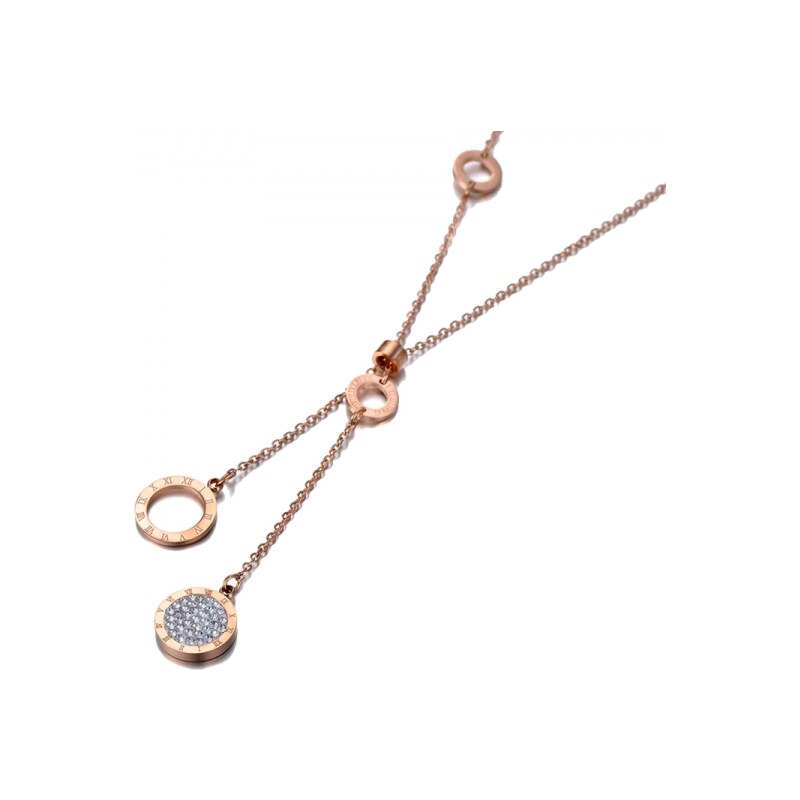 Victoria Filippi Stainless Steel Ocelový náhrdelník se zirkony Bernarda Gold - chirurgická ocel