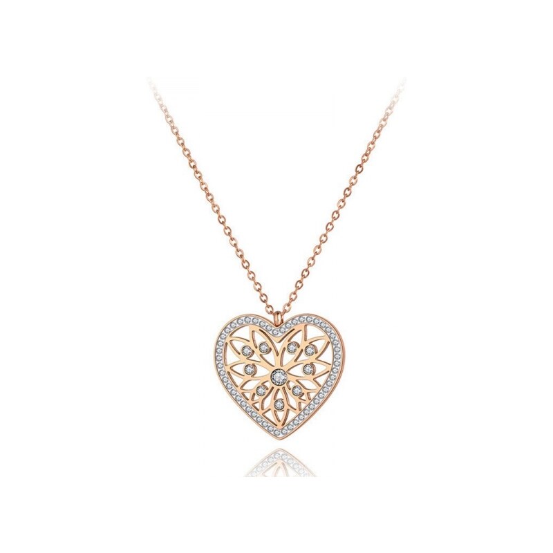 Victoria Filippi Stainless Steel Ocelový náhrdelník Francoa - chirurgická ocel, srdce, zirkon