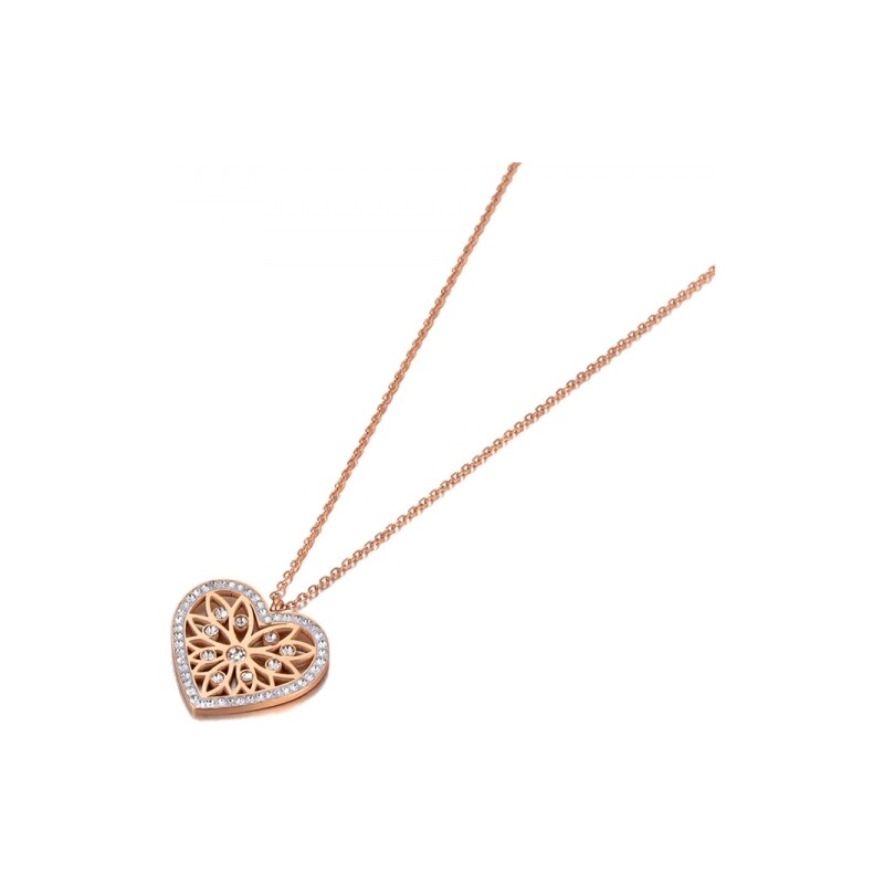 Victoria Filippi Stainless Steel Ocelový náhrdelník Francoa - chirurgická ocel, srdce, zirkon