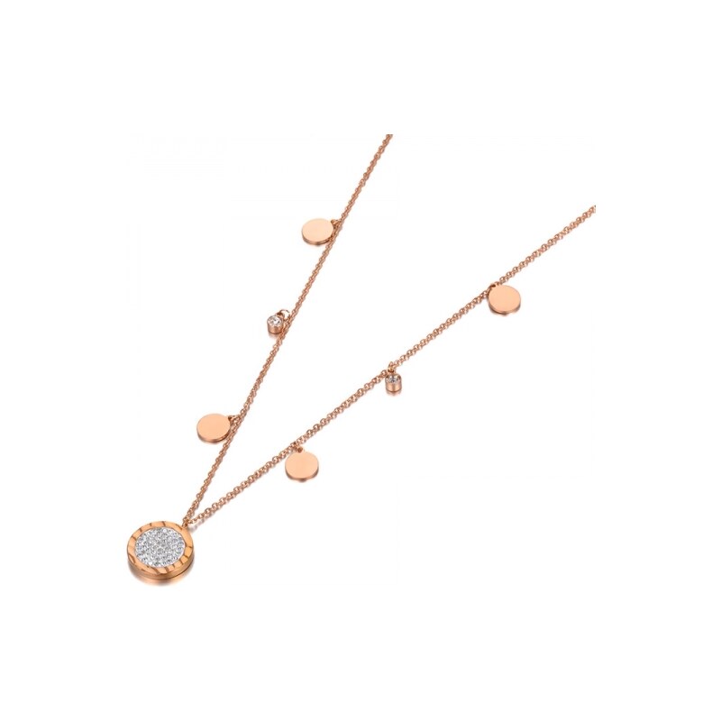 Victoria Filippi Stainless Steel Ocelový náhrdelník Claire Gold - chirurgická ocel, zirkon