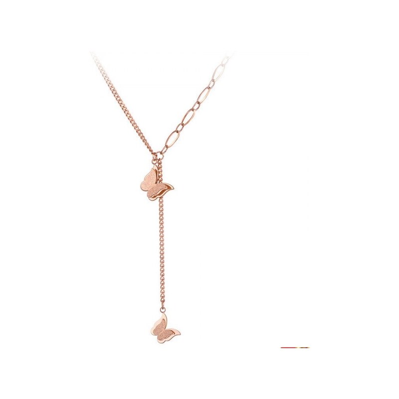 Victoria Filippi Stainless Steel Ocelový náhrdelník Mollie Gold - chirurgická ocel, motýl