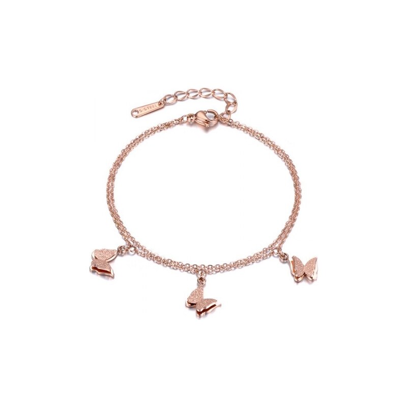 Victoria Filippi Stainless Steel Ocelový dvojitý náramek Grace - motýl 54957914