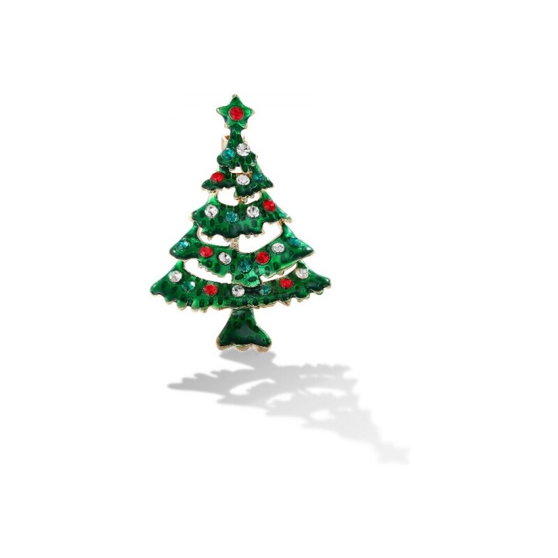 Éternelle Vánoční brož se zirkony Christmas Tree 2 - vánoční stromeček 55682031