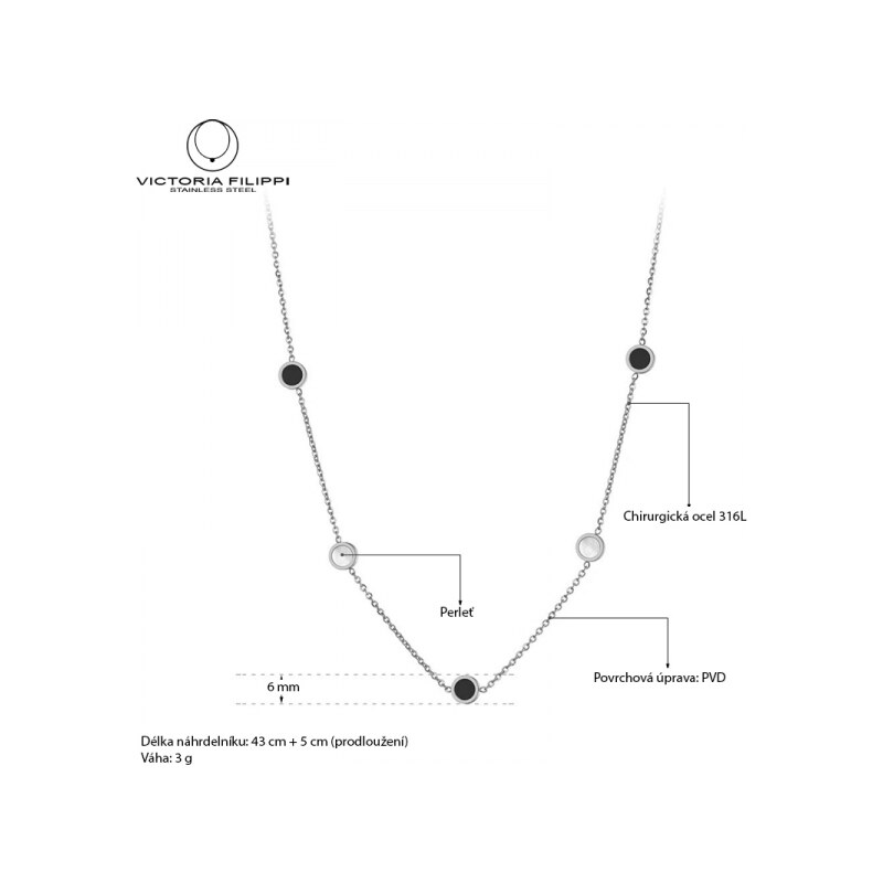 Victoria Filippi Stainless Steel Ocelový náhrdelník Lugia - chirurgická ocel