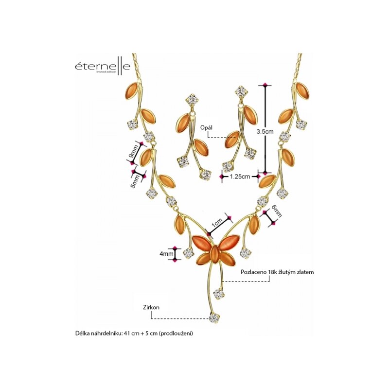 Éternelle Souprava náhrdelníku a náušnic s opály Francois