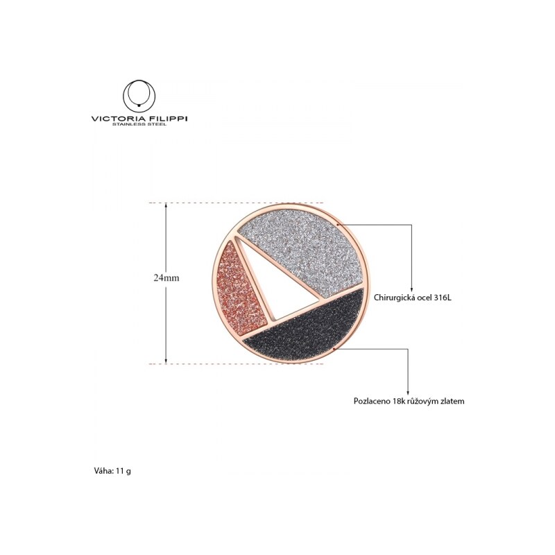Victoria Filippi Stainless Steel Ocelové náušnice Aida - chirugická ocel, geometrický tvar
