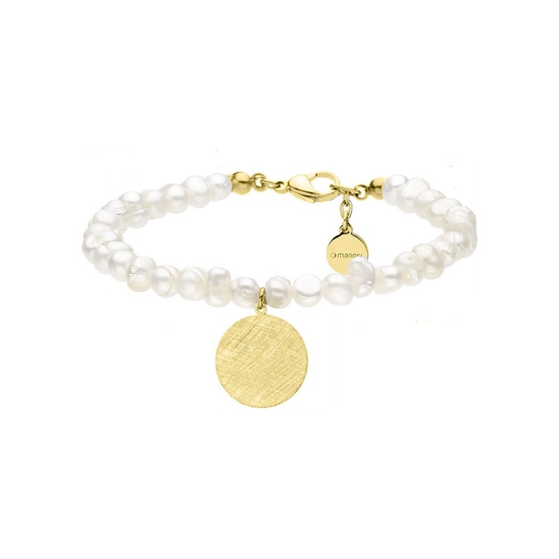 Manoki Perlový náramek Barbara Gold - chirurgická ocel, sladkovodní 64307299