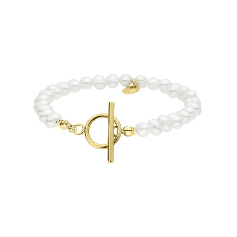 Manoki Perlový náramek Blanca Gold - chirurgická ocel, sladkovodní 64307303