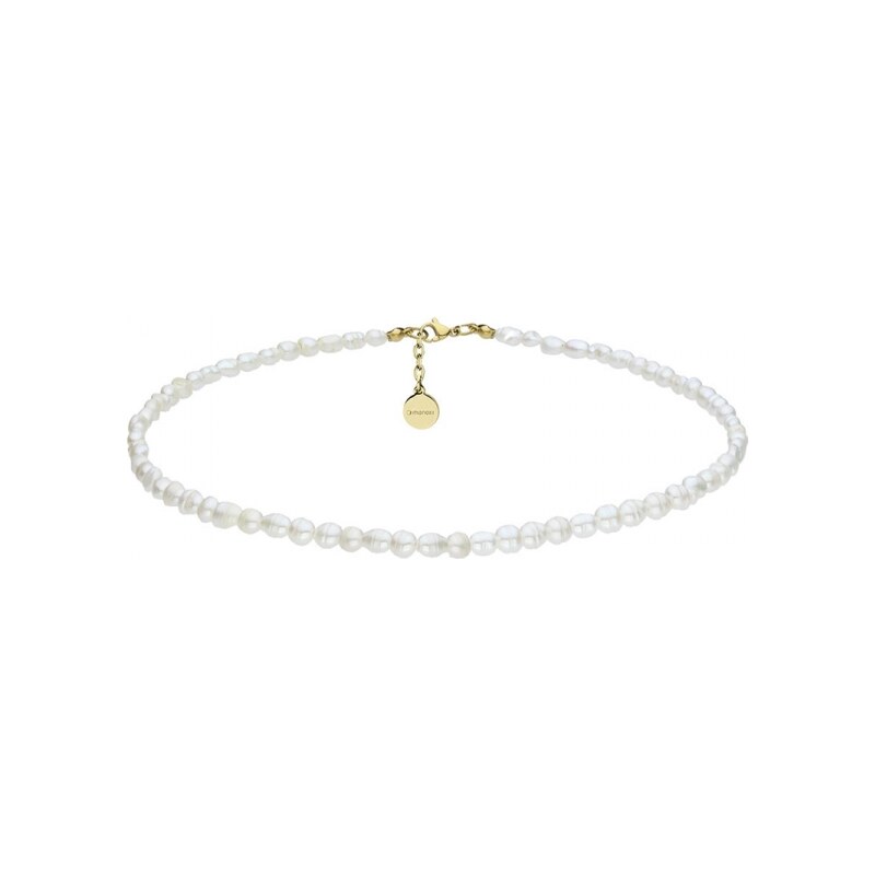 Manoki Perlový choker náhrdelník Emilie Gold - chirurgická ocel, sladkovodní perla
