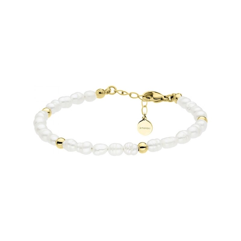 Manoki Perlový náramek Zarina Gold - chirurgická ocel, sladkovodní 64307309