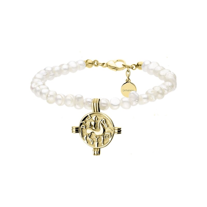 Manoki Perlový náramek Malvina Gold - medailon Keltská mince 64307315