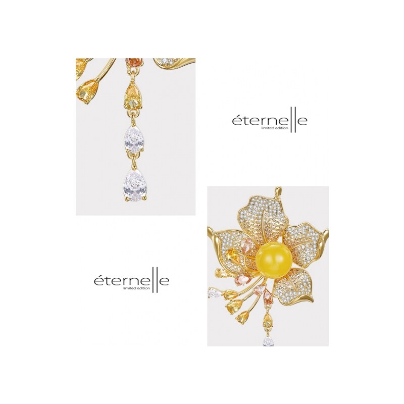 Éternelle Exkluzivní brož Swarovski Elements Leanne - exotická květina