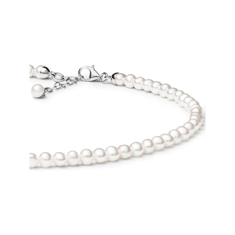 Gaura Pearls Perlový náhrdelník Rosie 5-6 mm řiční bílá perla, stříbro 925/1000