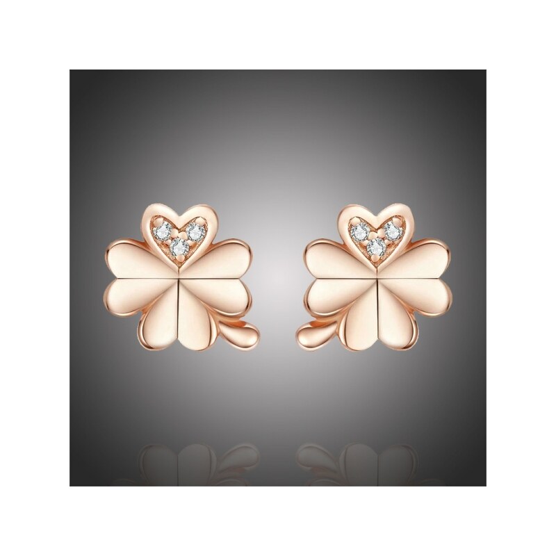 GRACE Silver Jewellery Stříbrné náušnice se zirkony Čtyřlístek pro 64749501