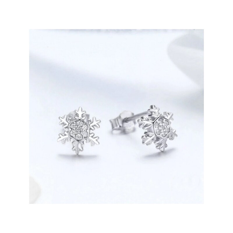 GRACE Silver Jewellery Stříbrné náušnice se zirkony Winter Romance, stříbro 925/1000