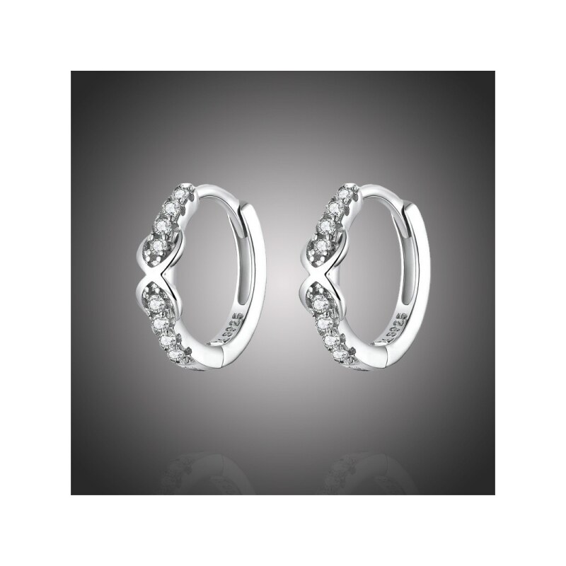 GRACE Silver Jewellery Stříbrné náušnice kruhy se zirkony Trinidad, 64922460