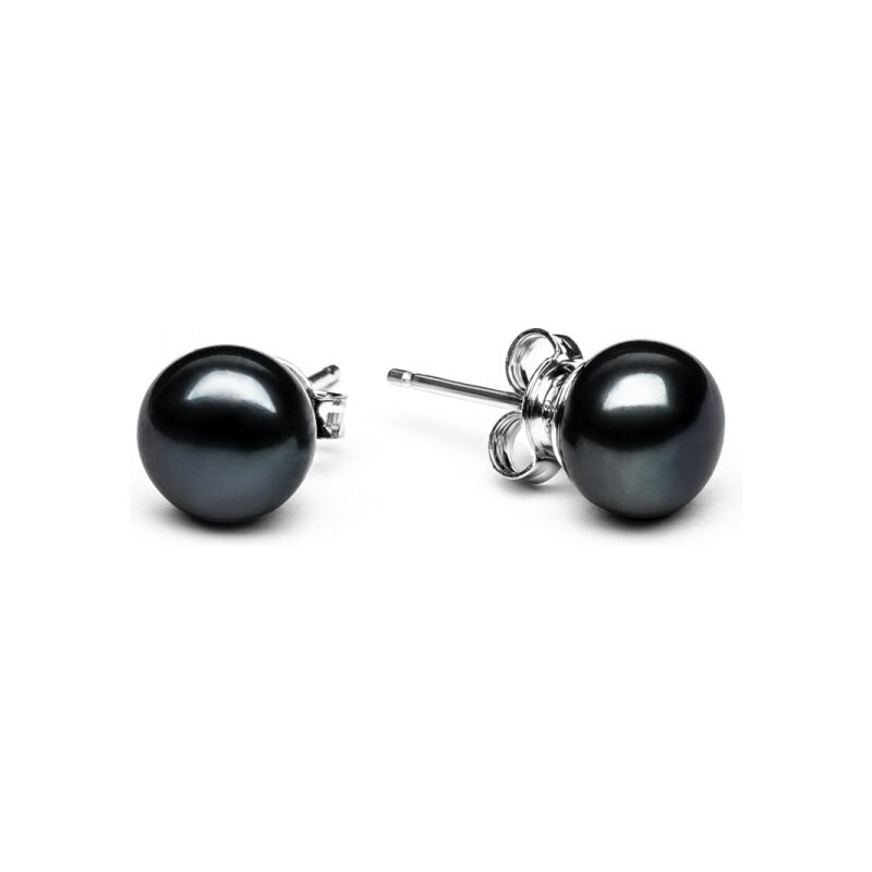 Gaura Pearls Stříbrné náušnice s černou perlou Hayley I, stříbro 925 65209061
