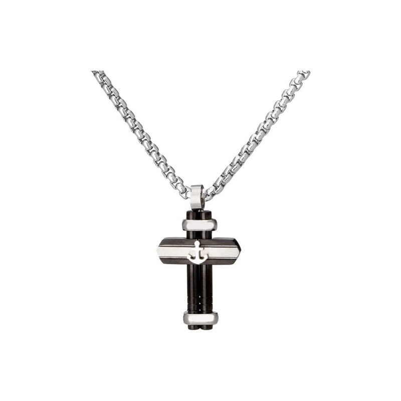 Manoki Pánský ocelový náhrdelník Dino - chirurgická ocel, kříž