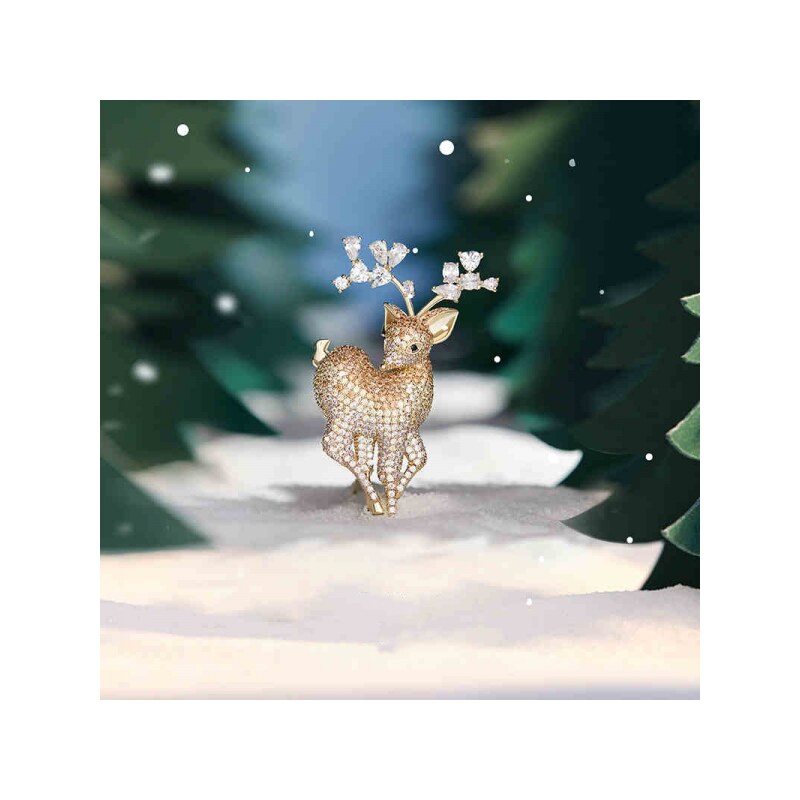 Éternelle Vánoční brož Swarovski Elements Rudolf 5 - vánoční sob 66676677