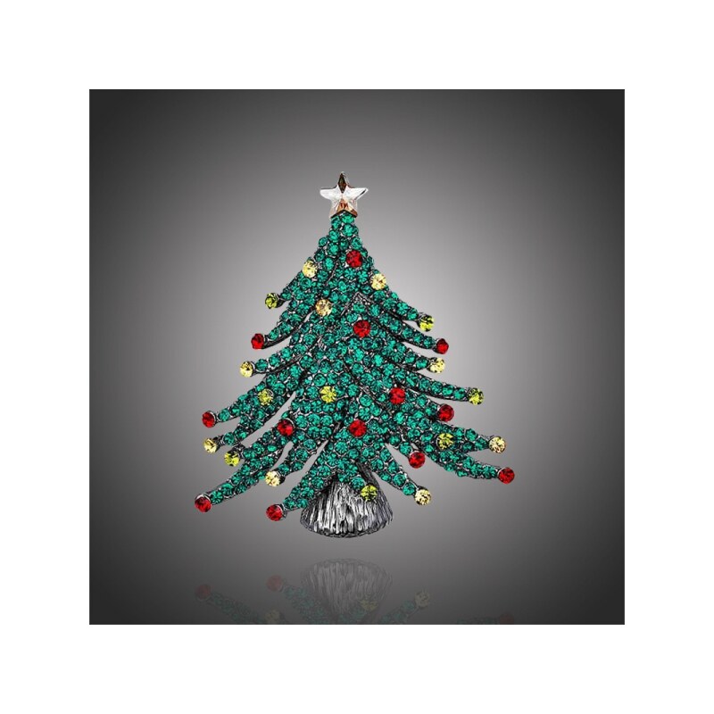 Éternelle Vánoční brož Swarovski Elements Edoarda - vánoční stromeček 66273205