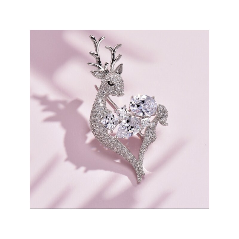 Éternelle Vánoční brož Swarovski Elements Rudolf 6 - vánoční sob