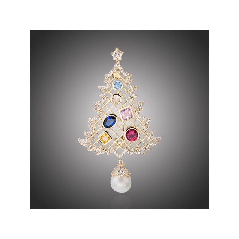 Éternelle Vánoční brož Swarovski Elements Christmas Tree - vánoční stomeček