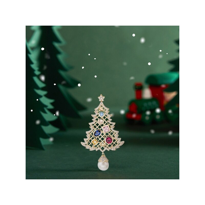 Éternelle Vánoční brož Swarovski Elements Christmas Tree - vánoční 66732482