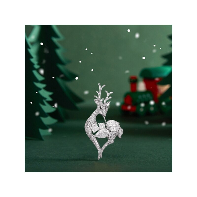 Éternelle Vánoční brož Swarovski Elements Rudolf 6 - vánoční sob 66700095