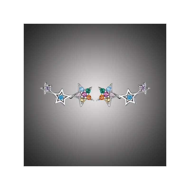 GRACE Silver Jewellery Stříbrné náušnice se zirkony Alesa Rainbow, 66927419