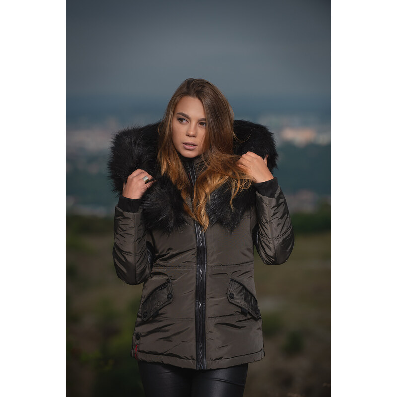Dámská zimní bunda s kapucí Nirvana Navahoo - ANTRACITE