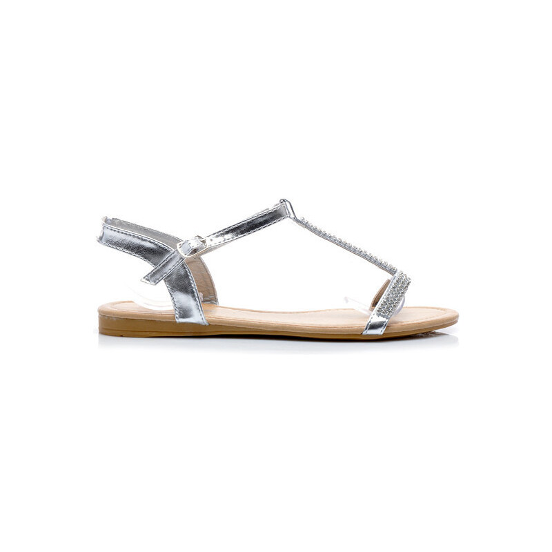 FGM PARIS Neobyčejné stříbrné sandály - OK-18S