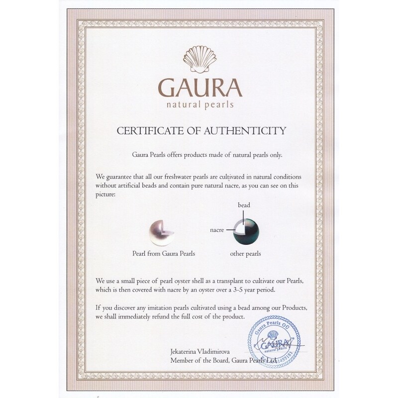 Gaura Pearls Stříbrné náušnice s černou perlou Diane, stříbro 925/1000