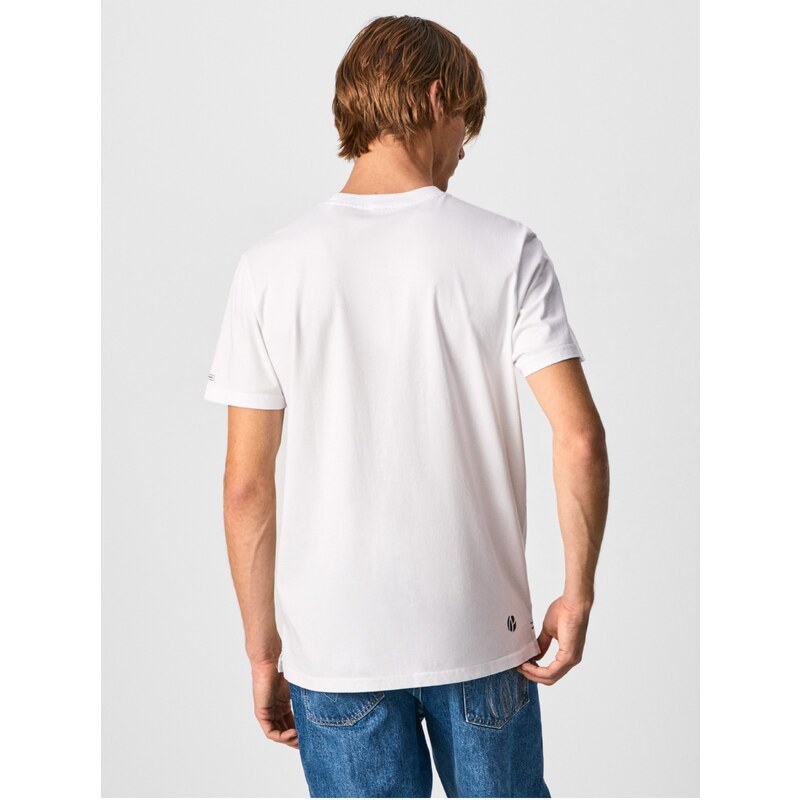 Bílé pánské tričko Pepe Jeans Agin - Pánské