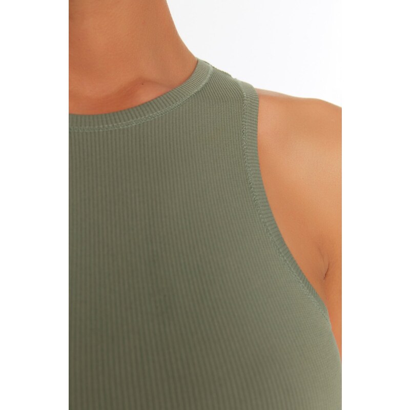 Trendyol Khaki Seamless/Seamless Lightly Supported/Shaping Knitted Sports Bra