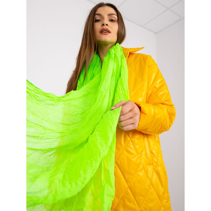 Fashionhunters Fluo zelený viskózový šátek